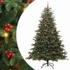 vidaXL &Aacute;rvore de Natal Artificial Verde 210 cm PVC, Metal e Pl&aacute;stico