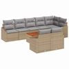 vidaXL Conjunto de Sof&aacute; de Jardim 9 unid. Bege vime PE