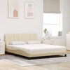 vidaXL Cama com colch&atilde;o Hanko 160x200 cm tecido cor creme