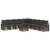 vidaXL Conjunto de Sof&aacute; de Jardim 10 unid. Cinzento vime PE