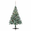 vidaXL &Aacute;rvore de Natal pr&eacute;-iluminada geada c/ bolas e pinhas 150 cm