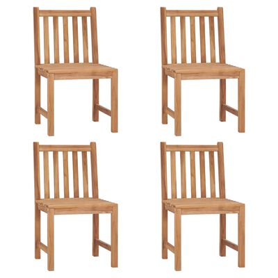vidaXL Cadeiras de jardim 4 pcs madeira teca maciça