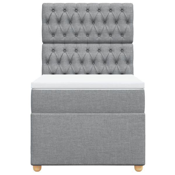 vidaXL Cama com molas/colch&atilde;o 80x200 cm tecido cinza-claro