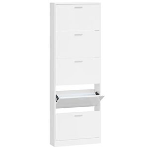 vidaXL Sapateira 59x17x169 cm derivados de madeira branco brilhante