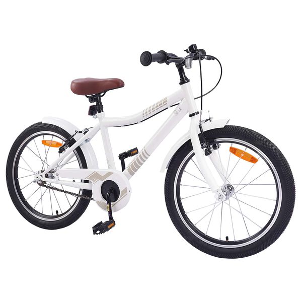vidaXL Bicicleta Infantil 18 Polegadas para 5-7 anos branco