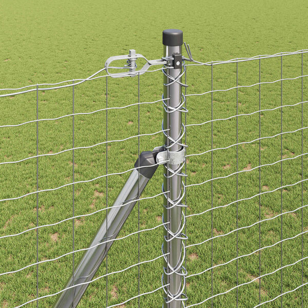 vidaXL Poste de Cerca Outros 26 pcs Cinzeto 3,2 x 3,2 x 170 cm Aço