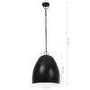 vidaXL Candeeiro suspenso industrial redondo 25 W 42 cm E27 preto