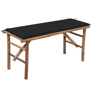 vidaXL Banco de jardim dobr&aacute;vel com almofad&atilde;o 118 cm bambu