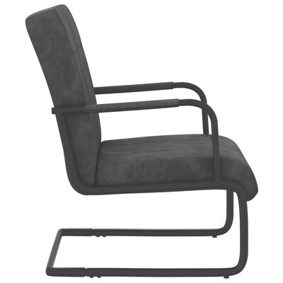 vidaXL Cadeira cantilever veludo cinzento-escuro