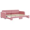 vidaXL Sof&aacute;-cama com gavet&atilde;o 80x200 cm veludo rosa