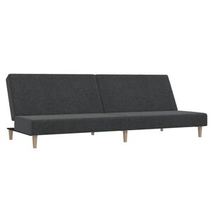 vidaXL Sof&aacute;-cama de 2 lugares tecido cinzento-escuro