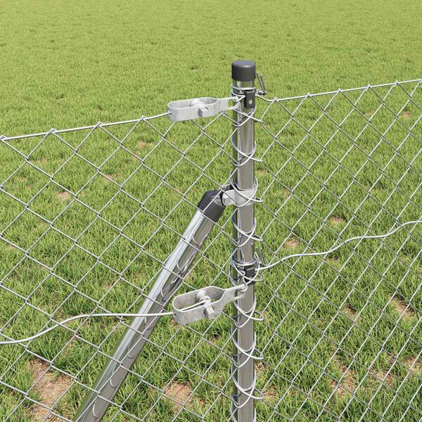 vidaXL Poste de Cerca Prateado 10 x 0,6 m (malha 40 x 40 mm) A&ccedil;o