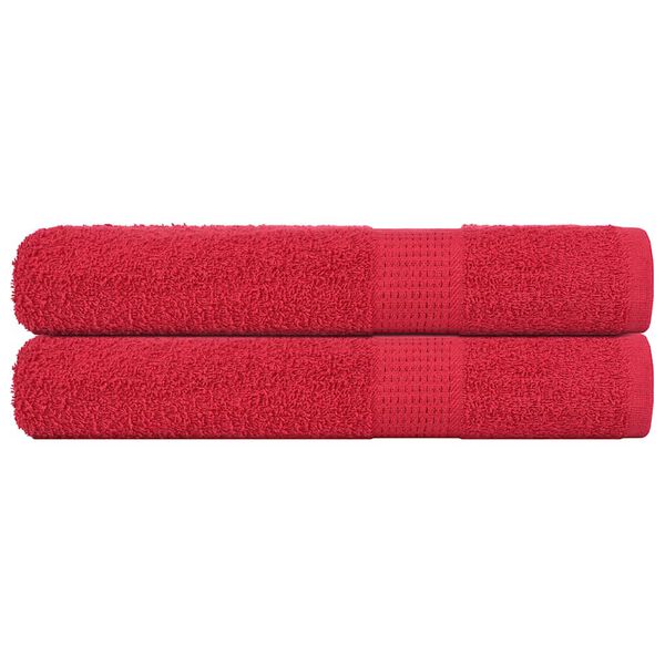 vidaXL Toalhas FROGN 2 pcs 100x200 cm 360 g/m&sup2; vermelho