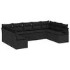 vidaXL Conjunto de Sofá de Jardim com almofada 9 pcs Preto