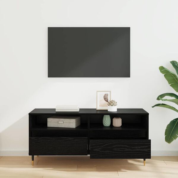 vidaXL Gabinete para TV com gaveta Carvalho Preto 100 x 34,5 x 44,5 cm