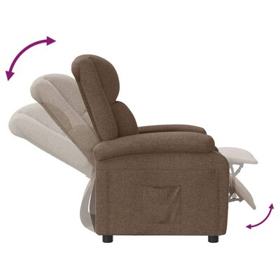vidaXL Cadeira reclinável tecido castanho