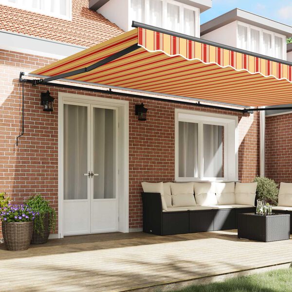 vidaXL Toldo Retr&aacute;til Amarelo e Laranja 500 &times; 350 cm Poli&eacute;ster e A&ccedil;o