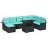 vidaXL Conjunto de Sof&aacute; de Jardim 9 unid. Preto vime PE