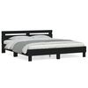 vidaXL Estrutura cama c/ cabeceira 160x200 cm derivados madeira preto