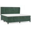 vidaXL Cama com molas/colch&atilde;o 200x200 cm veludo verde-escuro