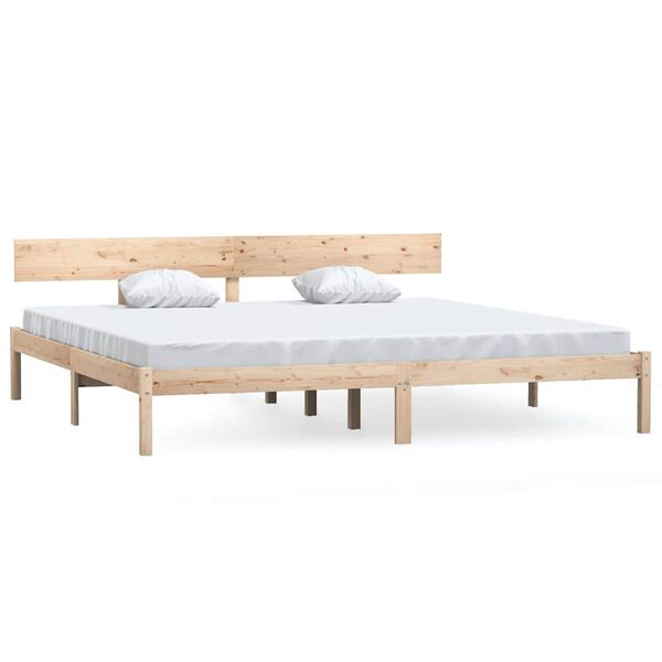 vidaXL Estrutura de cama sem colch&atilde;o 200x200 cm madeira maci&ccedil;a