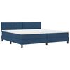 vidaXL Cama Box com colch&atilde;o com cabeceira Azul 200 x 200 cm tecido