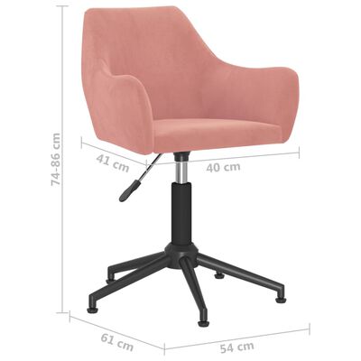 vidaXL Cadeiras de jantar giratórias 6 pcs veludo rosa