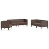 vidaXL 3 pcs conjunto de sof&aacute;s chesterfield couro artificial castanho