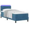 vidaXL Cama Box Spring LED com colch&atilde;o Azul Escuro 80 x 200 cm Veludo