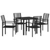 vidaXL Conjunto de Jantar para Jardim 5 unid. Preto A&ccedil;o revestido a p&oacute;
