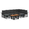 vidaXL Conjunto de Sof&aacute; de Jardim 10 unid. Preto e Cinza Escuro