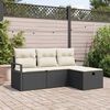 vidaXL Conjunto de Sof&aacute; de Jardim 4 pcs Preto Rattan Sint&eacute;tico