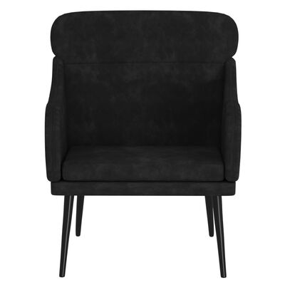 vidaXL Cadeira com apoio de braços 63x76x80 cm veludo preto
