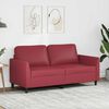 vidaXL Sof&aacute; de 2 lugares 140 cm couro artificial vermelho tinto