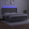 vidaXL Cama box spring c/ colch&atilde;o/LED 160x200 cm veludo cinzento-claro