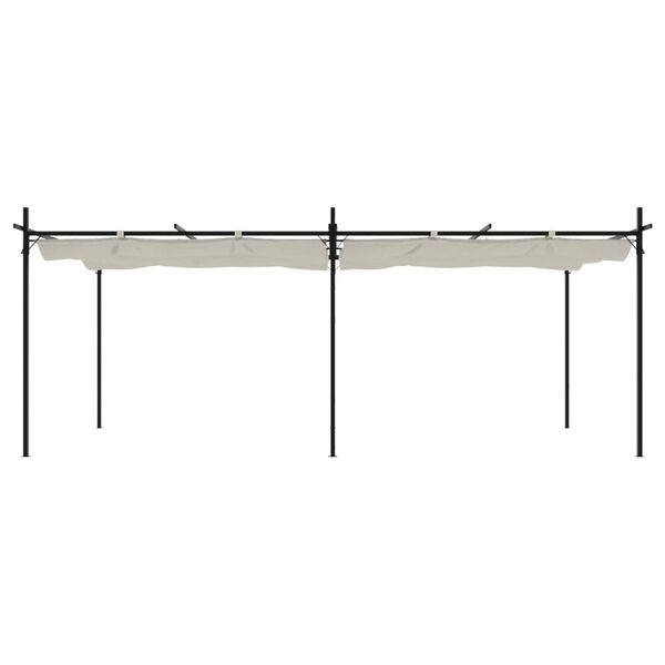 vidaXL P&eacute;rgola com toldo retr&aacute;til 589x292x230 cm cor creme