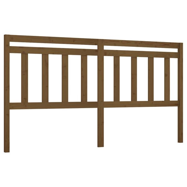 vidaXL Cabeceira de cama 186x4x100 cm pinho maci&ccedil;o castanho mel