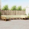 vidaXL Conjunto de Sof&aacute;s para Exterior 10 pcs Natural e Creme