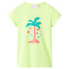 vidaXL T-shirt de crian&ccedil;a amarelo fluorescente 116