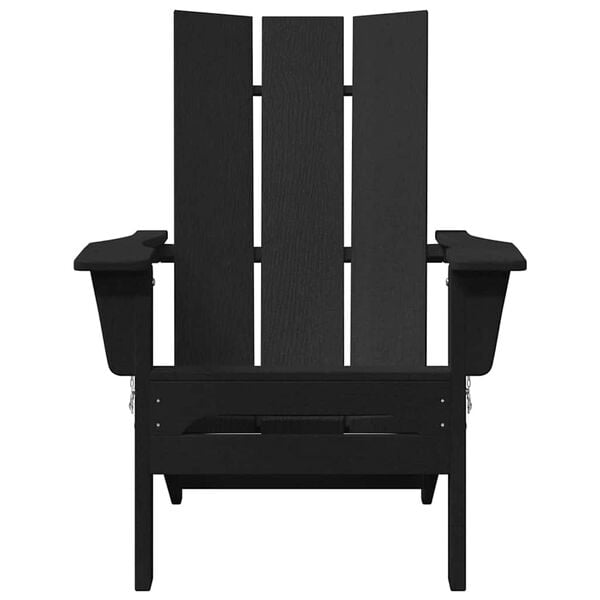 vidaXL Cadeira Adirondack Dobr&aacute;vel Preto 80,5 x 74,5 x 92 cm HDPE