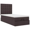 vidaXL Estrutura cama otomana colch&atilde;o 90x190 cm tecido castanho escuro