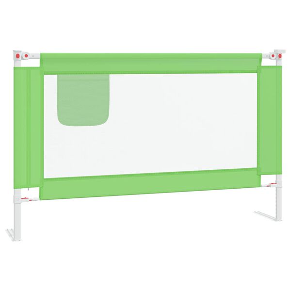 vidaXL Barra de seguran&ccedil;a p/ cama infantil tecido 120x25 cm verde
