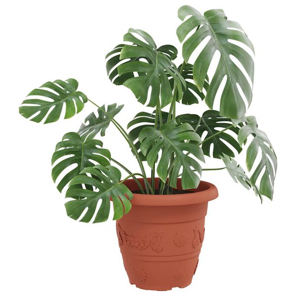 vidaXL Vaso Redondo para Flores 24 pcs Vermelho Tijolo &Oslash; 26 x 21.5 cm