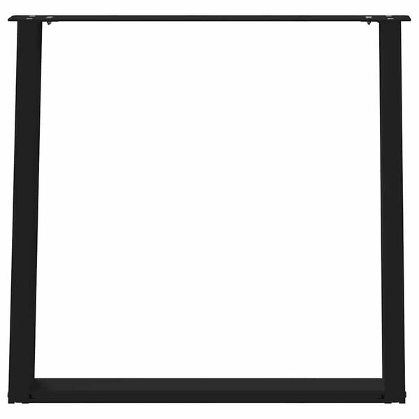 vidaXL Pés de mesa de jantar em forma de U, 2 peças, preto, 80x (72-73) cm, aço