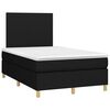 vidaXL Cama box spring c/ colch&atilde;o e LED 120x190 cm tecido preto