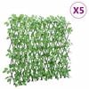 vidaXL&nbsp;Treli&ccedil;a de hera artificial extens&iacute;vel 5 pcs 180x65 cm verde