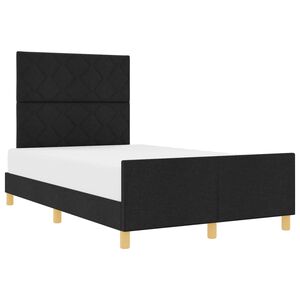 vidaXL Estrutura da Cama com cabeceira Preto 120 x 190 cm tecido