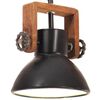 vidaXL Candeeiro suspenso industrial redondo 25 W 19 cm E27 preto