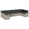 vidaXL Conjunto de Sof&aacute; de Jardim 10 unid. Cinzento-claro vime PE