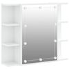 vidaXL Arm&aacute;rio espelhado com LED 70x16,5x60 cm branco brilhante